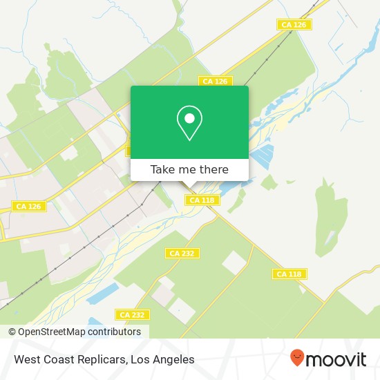 West Coast Replicars map