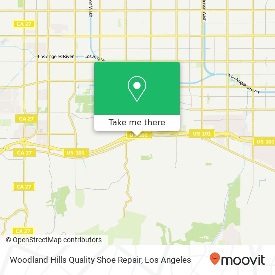 Woodland Hills Quality Shoe Repair map