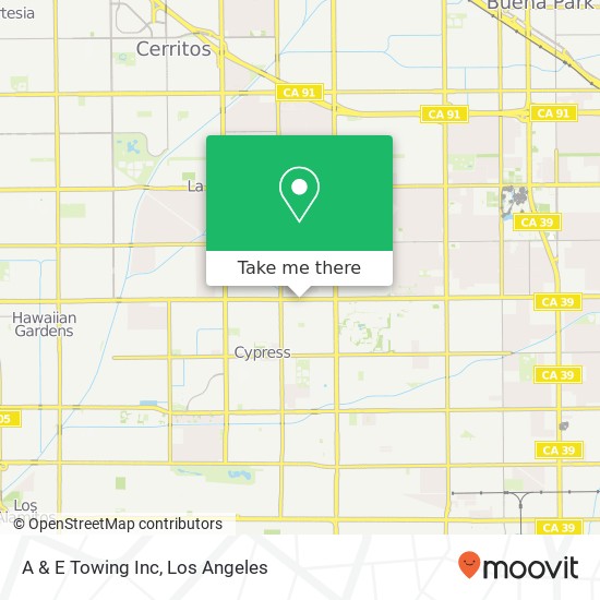 A & E Towing Inc map