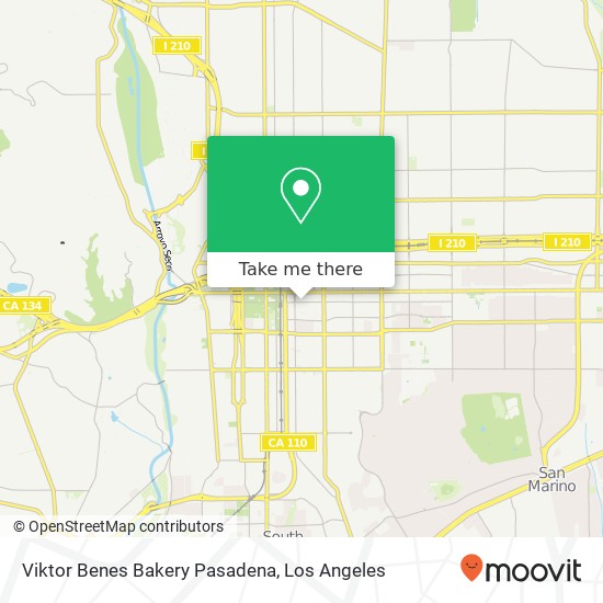 Viktor Benes Bakery Pasadena map