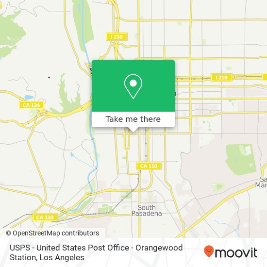 USPS - United States Post Office - Orangewood Station map