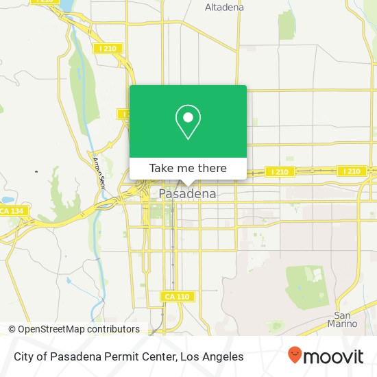 City of Pasadena Permit Center map