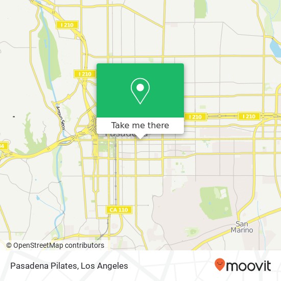 Mapa de Pasadena Pilates