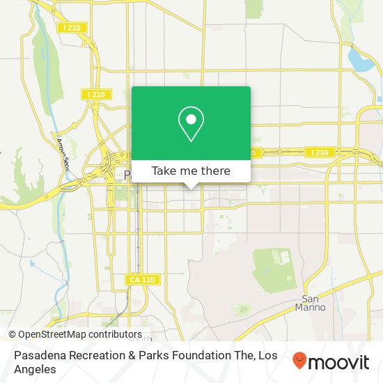 Pasadena Recreation & Parks Foundation The map