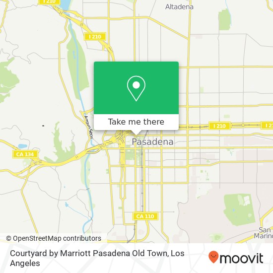 Mapa de Courtyard by Marriott Pasadena Old Town