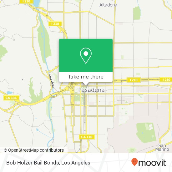 Mapa de Bob Holzer Bail Bonds