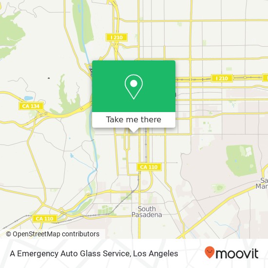 A Emergency Auto Glass Service map