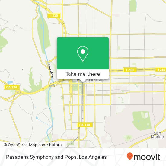 Pasadena Symphony and Pops map
