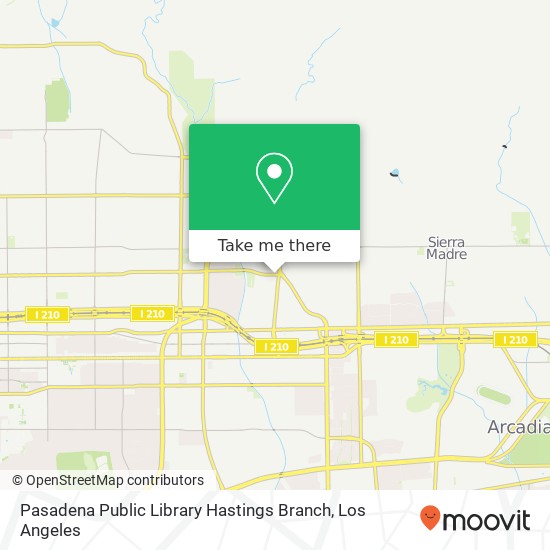 Pasadena Public Library Hastings Branch map