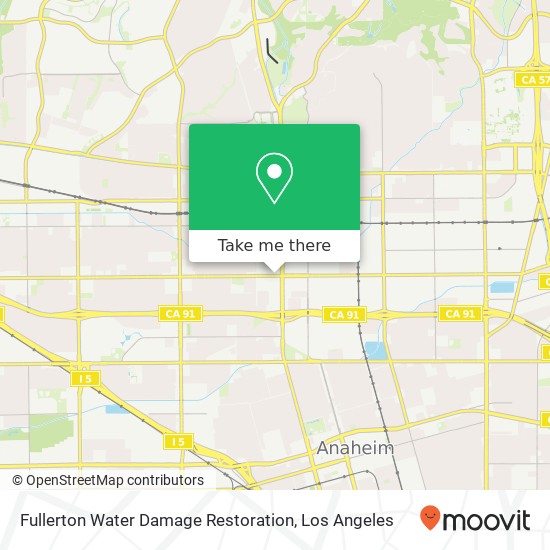 Fullerton Water Damage Restoration map