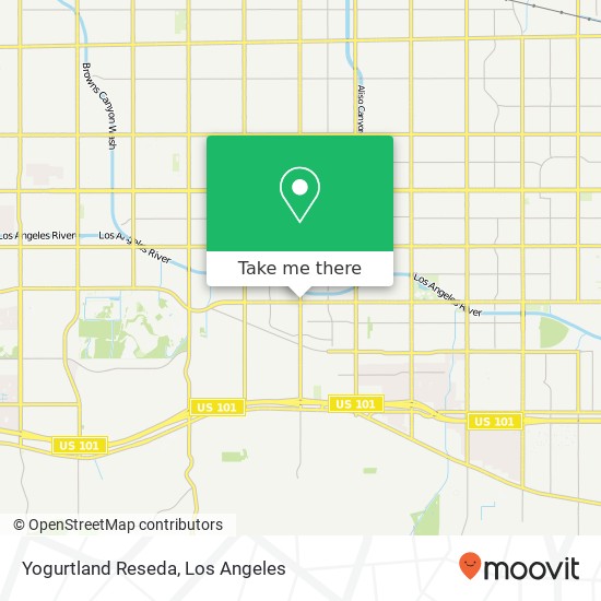 Yogurtland Reseda map