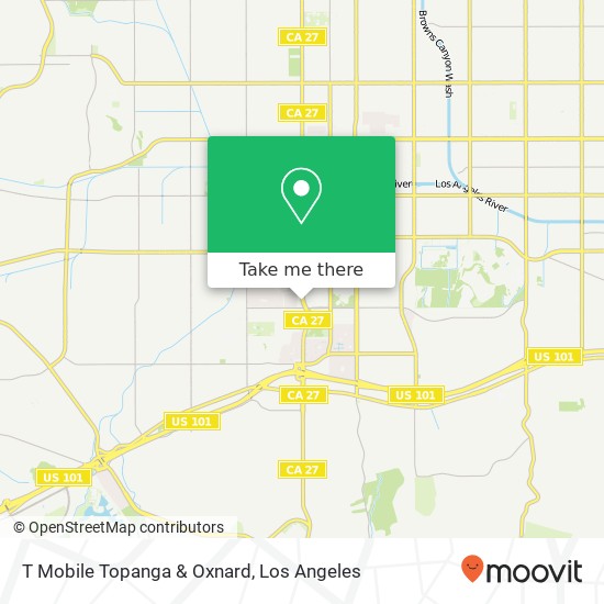 T Mobile Topanga & Oxnard map