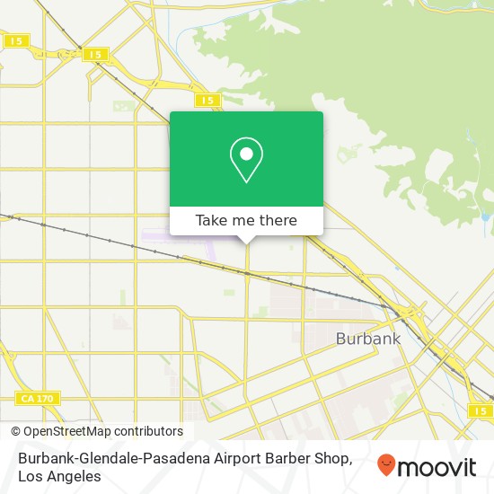 Mapa de Burbank-Glendale-Pasadena Airport Barber Shop