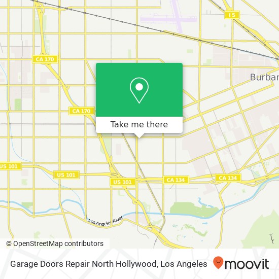 Garage Doors Repair North Hollywood map