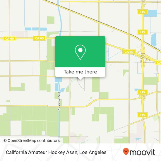California Amateur Hockey Assn map