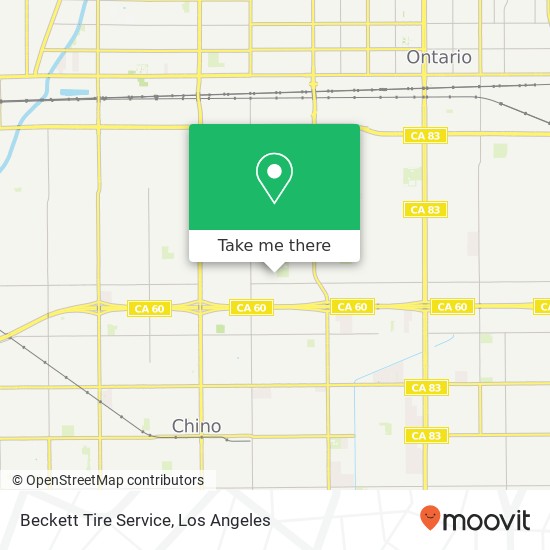 Beckett Tire Service map