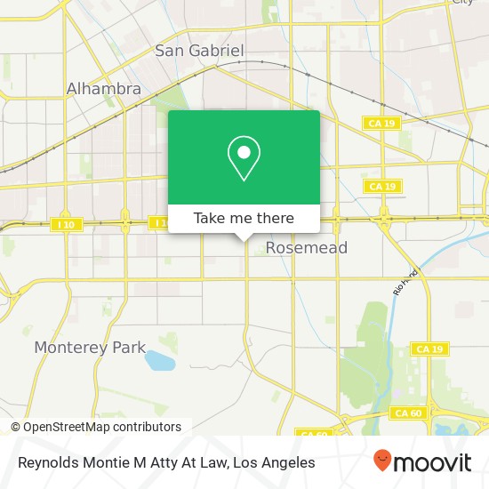 Reynolds Montie M Atty At Law map