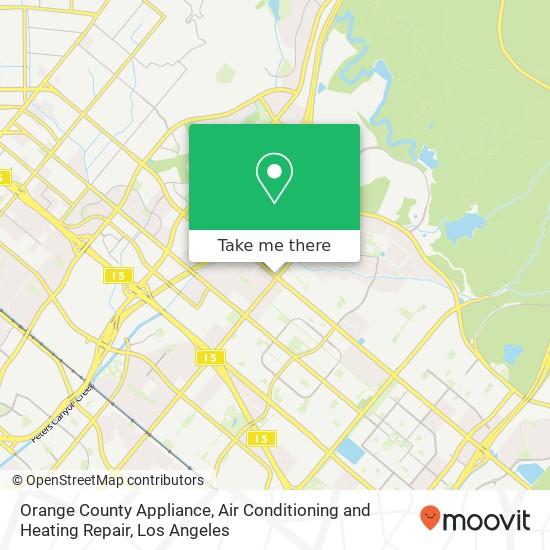 Orange County Appliance, Air Conditioning and Heating Repair map