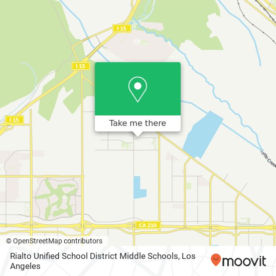 Mapa de Rialto Unified School District Middle Schools