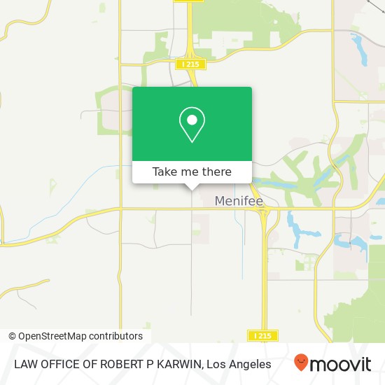 LAW OFFICE OF ROBERT P KARWIN map