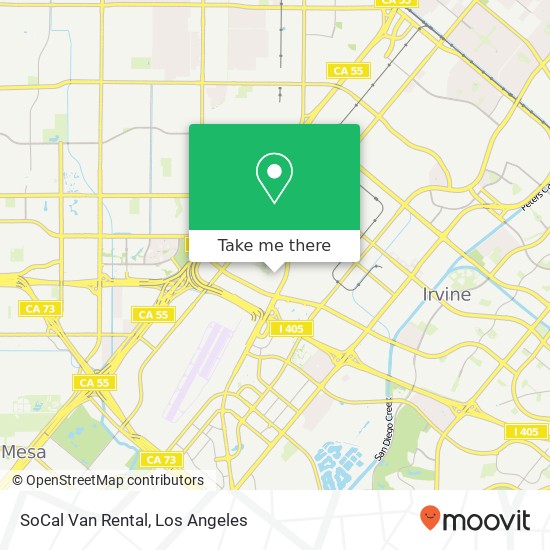 Mapa de SoCal Van Rental
