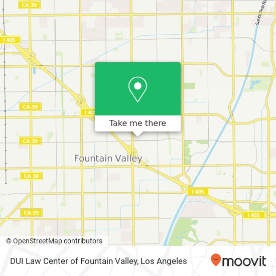 Mapa de DUI Law Center of Fountain Valley
