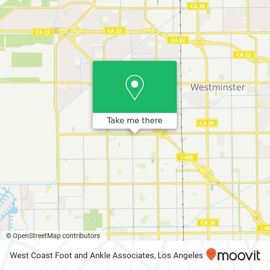 West Coast Foot and Ankle Associates map