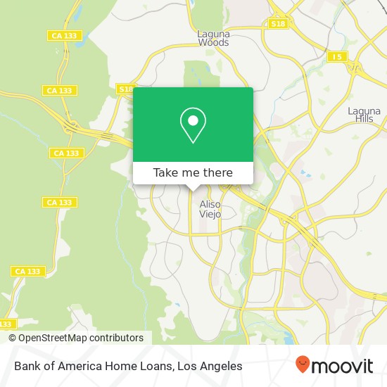 Mapa de Bank of America Home Loans