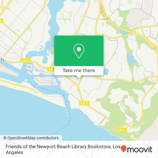 Friends of the Newport Beach Library Bookstore map