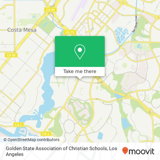 Golden State Association of Christian Schools map