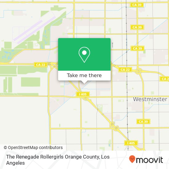 The Renegade Rollergirls Orange County map