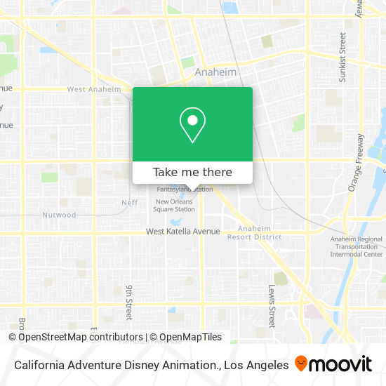 Mapa de California Adventure Disney Animation.