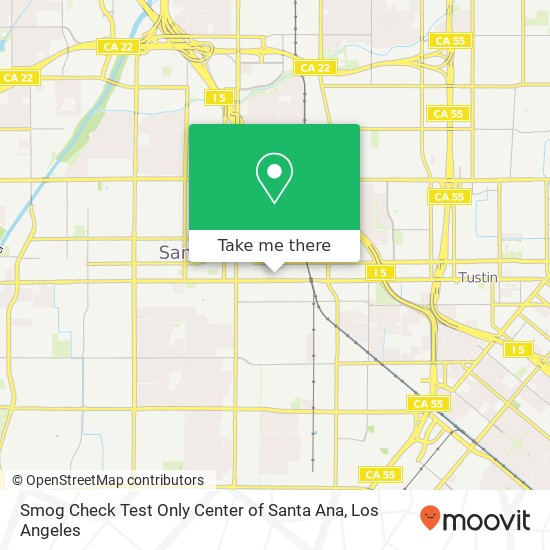 Smog Check Test Only Center of Santa Ana map