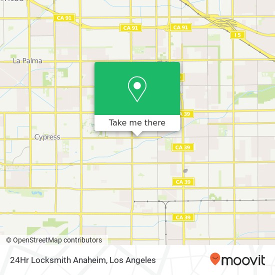 Mapa de 24Hr Locksmith Anaheim