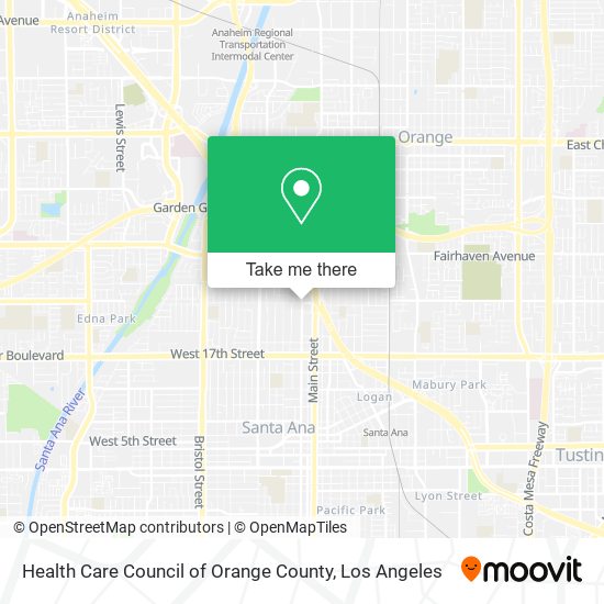 Health Care Council of Orange County map