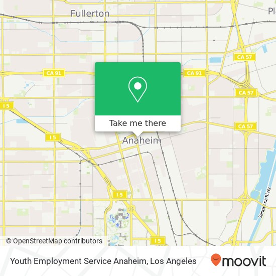 Mapa de Youth Employment Service Anaheim