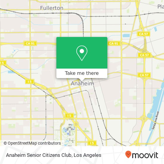 Anaheim Senior Citizens Club map
