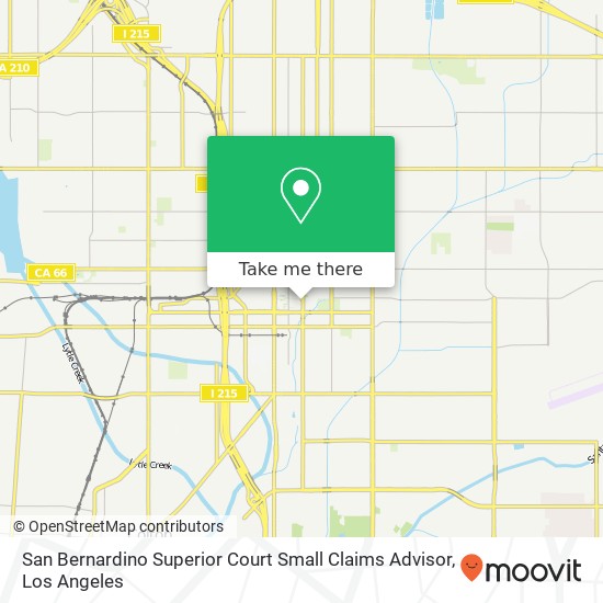 San Bernardino Superior Court Small Claims Advisor map