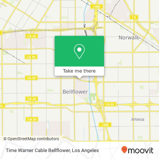 Mapa de Time Warner Cable Bellflower