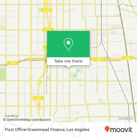 Mapa de Post Office-Greenmead Finance