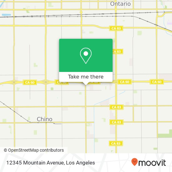 Mapa de 12345 Mountain Avenue