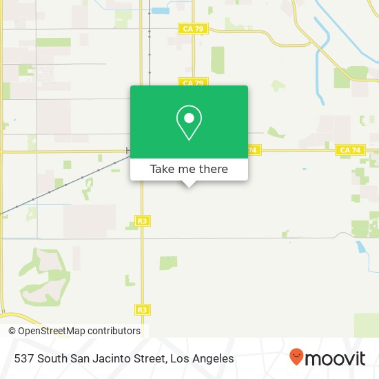 537 South San Jacinto Street map