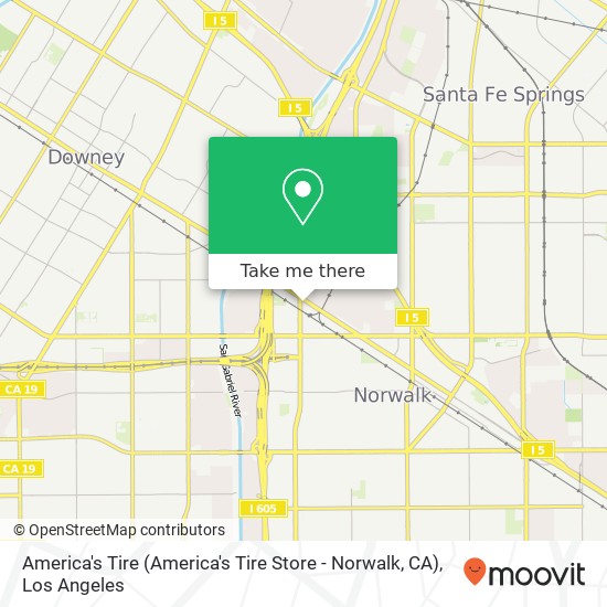 Mapa de America's Tire (America's Tire Store - Norwalk, CA)