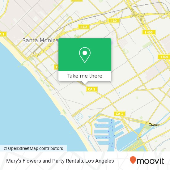 Mary's Flowers and Party Rentals map