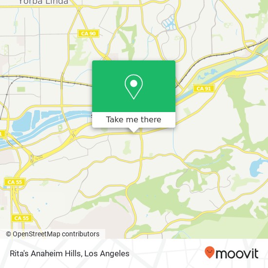 Mapa de Rita's Anaheim Hills