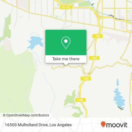 16500 Mulholland Drive map