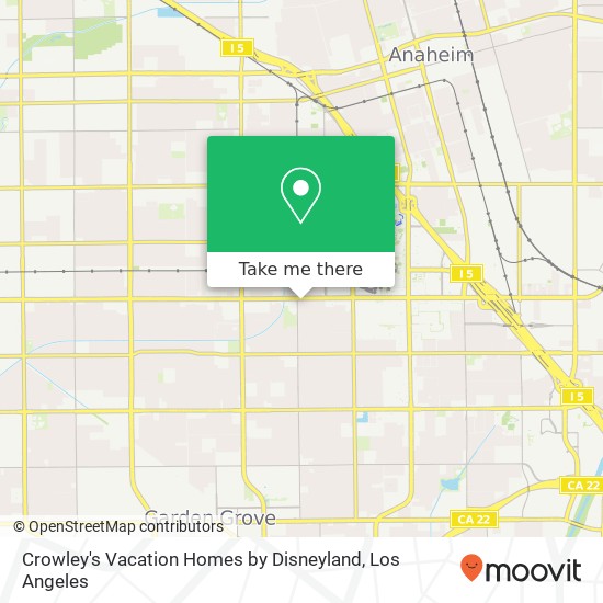 Crowley's Vacation Homes by Disneyland map