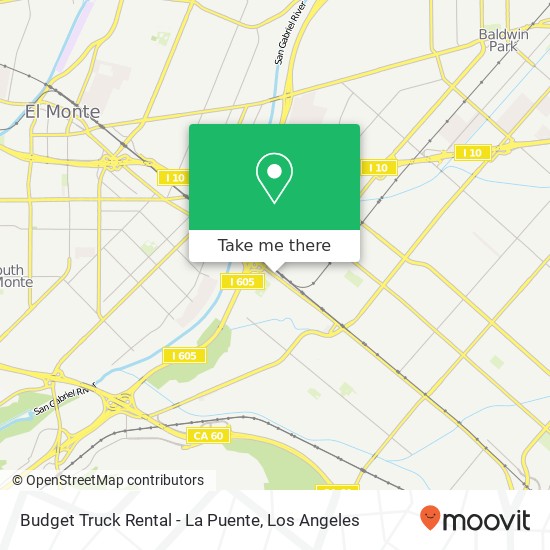 Mapa de Budget Truck Rental - La Puente