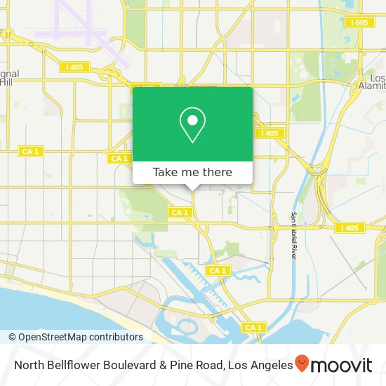 Mapa de North Bellflower Boulevard & Pine Road