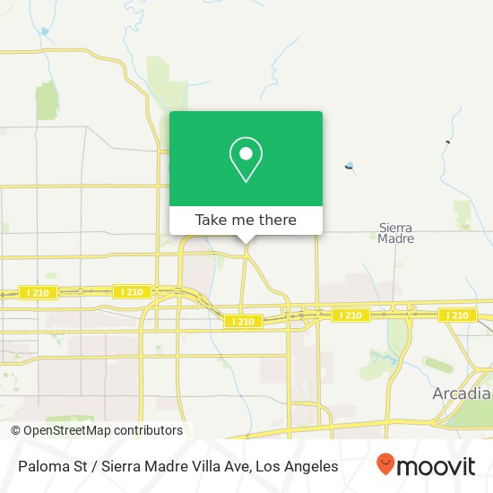 Paloma St / Sierra Madre Villa Ave map